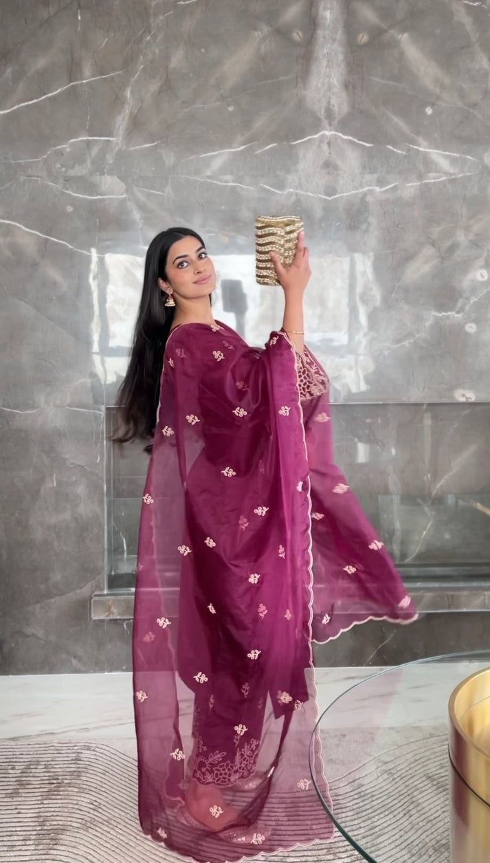 Elegant Embroidered Punjabi Suit Set with Dupatta